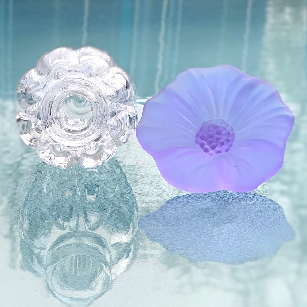 Mikasa Crystal Purple Flower Stopper Perfume Bottle - Picture 3 of 9